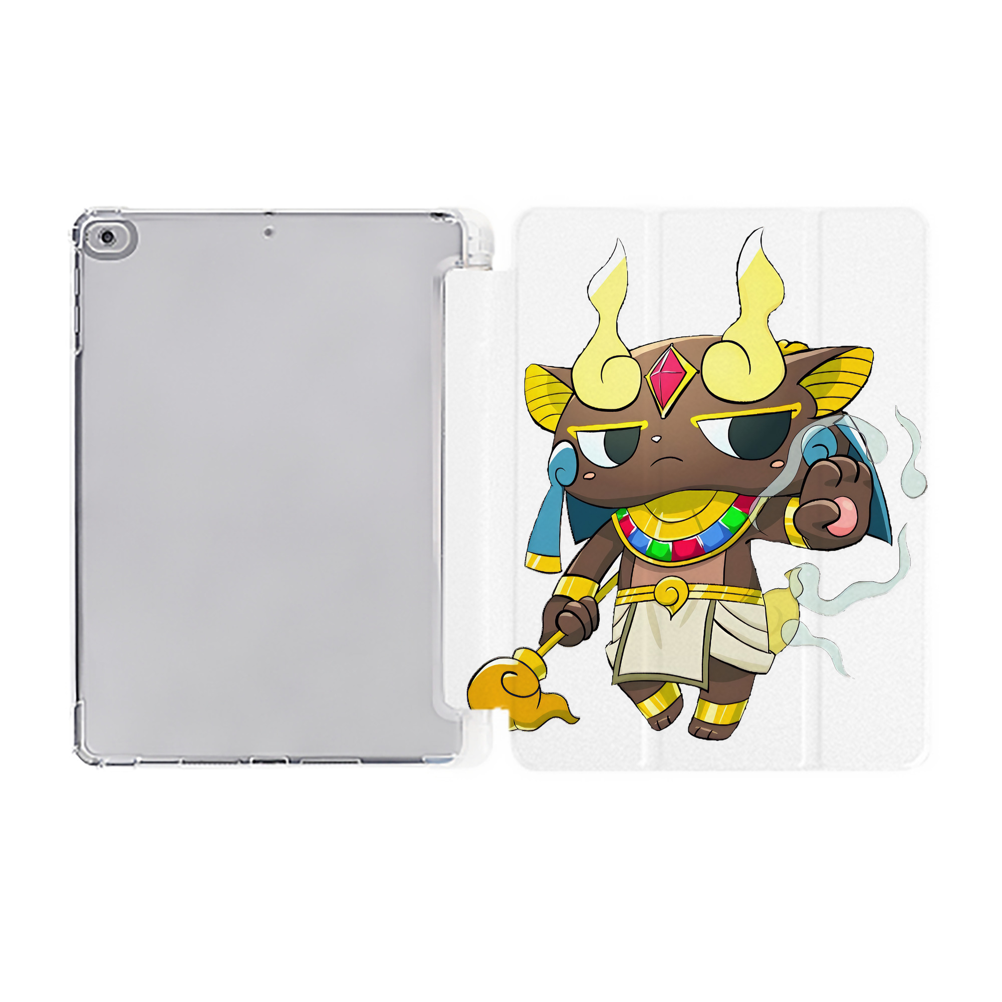 （画像用） 妖怪ウォッチ Yo-kai Watch IPad ケース ペン収納付き 三つ折りスタンド PUレザー×シリコン 対応機種9.5/10.5/10.9インチ